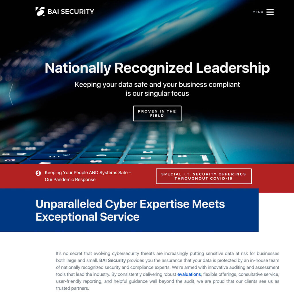 Web design for IT Security company
